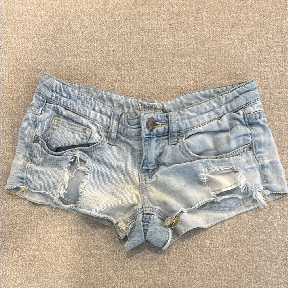 Abercrombie & Fitch Blue Distressed Jean Shorts